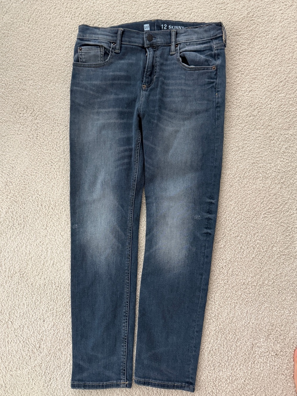 GAP Kids Skinny Jeans Boys Size 12 Husky Medium Wash Stretch Denim